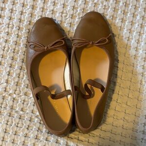 Loeffler Randall Tan Leather Flats